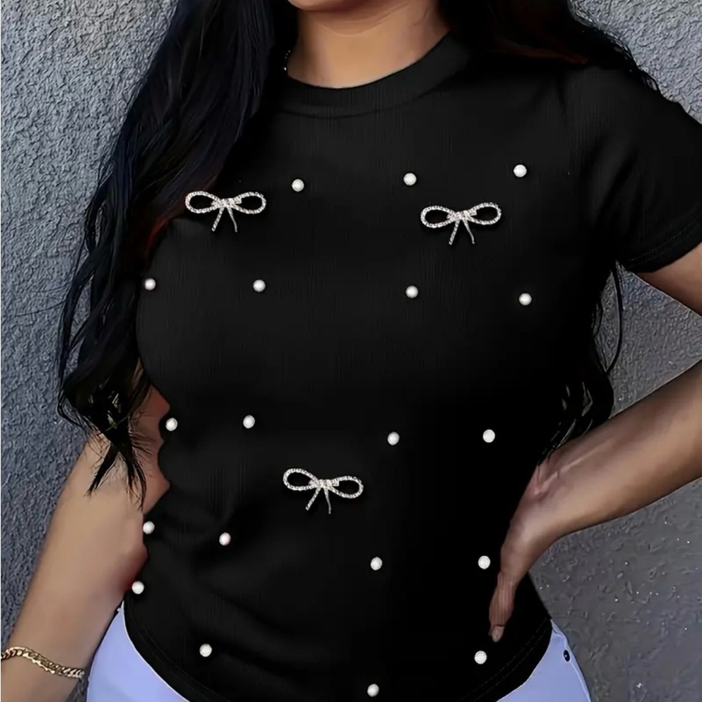 Black Pearl Embellished Top